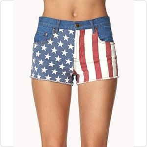 Forever 21 American Flag Jean Shorts